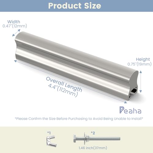 Peaha 10 Pack Adjustable Silver Cabinet Drawer Pulls Overall Length 4" - color: Silver, size: 1"-4"(25mm-102mm)