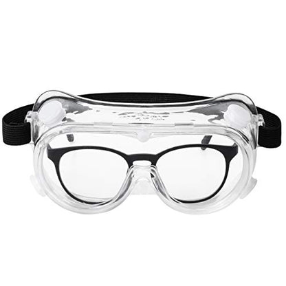 UNCO- Safety Goggles Over Glasses, Protective Goggles, Anti Fog, Work, Safety Glasses Over - color: Clear Adjustable, size: 1 Pack