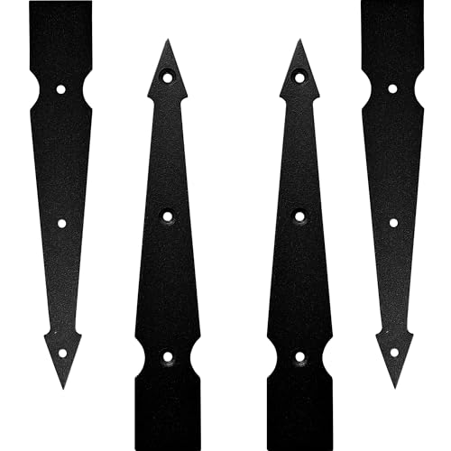 Barn Sliding Door Decorative Corner Bracket 8 in Gate Hinge Garage Door Strap Hinges Matte Black Rustic I Bracket Hardware Decorator for Shutters Farmhouse Gardengate Box Fence ﻿ - size: 8 IN - B-Style I Shape