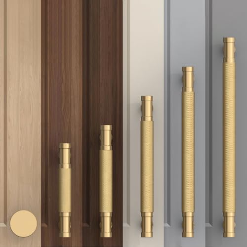 Champagne Bronze Knurled Cabinet Handles Kitchen Pulls 3 Inch 10 Pack - color: Champagne Bronze, size: 3" Hole Center