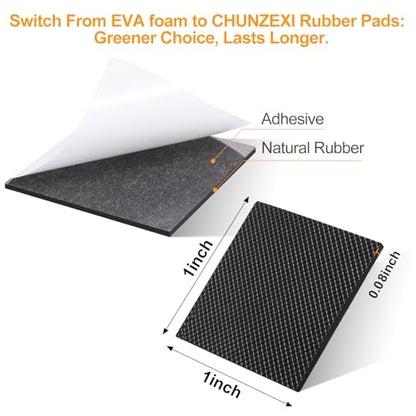 CHUNZEXI 48 Pack 1 Inch Non Slip Furniture Pads, Square Adhesive Rubber - size: 1 inch 48 Square