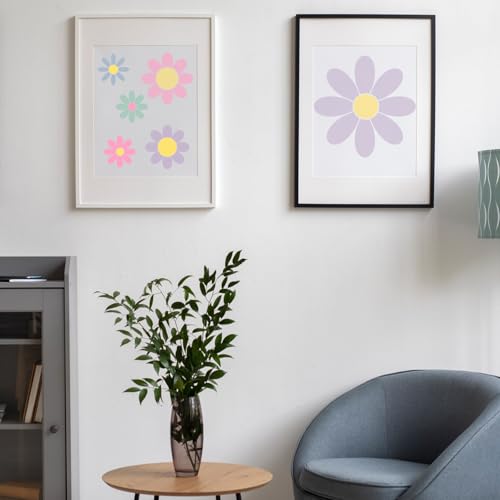 AFRITEE Large Flower Stencils for Painting on Wood - 10 Pcs Floral Daisy Reusable Plastic Wood Stencils - style: Flower