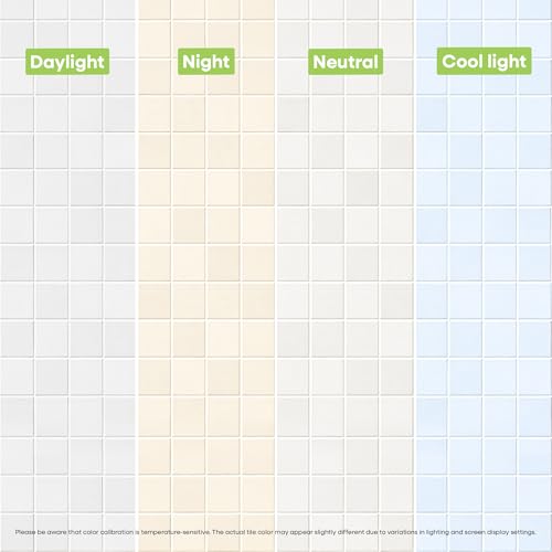 Select 5 Pack Peel and Stick Backsplash Square Tiles, 12x12 in, Stone White - color: Stone White, size: Square Shape