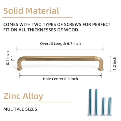 Goo-Ki 6 Pack 6-1/4 Inch （160mm） Hole Center Cabinet Pulls Champagne Bronze Zinc Alloy Kitchen Drawer Pulls Drawer Handles 6.7 Inch Length 2201-UBR-160 - color: Champagne Bronze, size: 6-1/4 inch Hole Centers