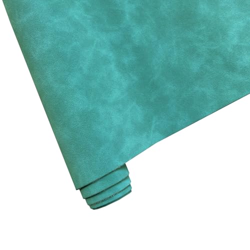 16" x 54" Faux Suede PU Leather Fabric for Crafts, Vintage Vegan Leatherette Fabric for Home Upholstery Handbags Purse DIY Repair Projects (Teal) - color: Teal