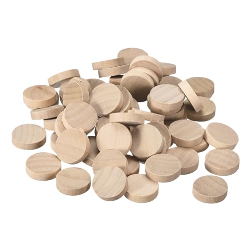 uxcell 60Pcs Flat Head Wood Plugs, 13/16 Inch Wooden Button Screw Plug Wood Plugs Screw Hole Covers for Furniture Tables Chairs - size: 13/16 Inch