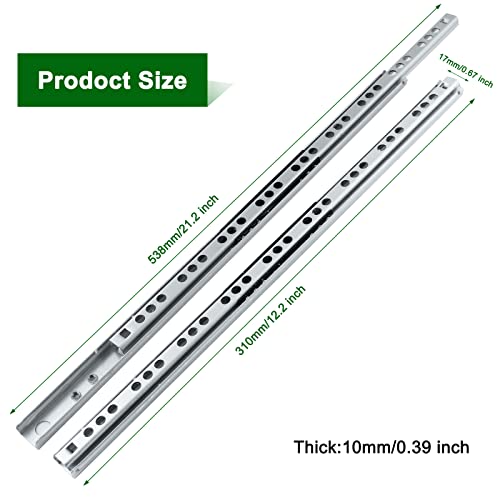 12 Inch Drawer Slides, 0.7" Wide, Pack of 12 - color: Style 2, size: 12" - 12PCS