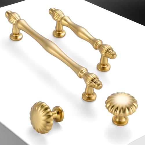 3 Inch Brushed Gold Cabinet Pulls Drawer Handles 10 Pack 2510 - color: Brushed Gold, size: 3 In Hole Distance