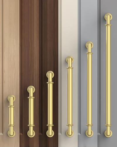 10 Pack 3.75''(96mm) Brushed Gold Cabinet Pulls, Kitchen Cabinet Handles for Bathroom Cupboard Pulls - color: Matte Gold, size: 3.75" Hole Center