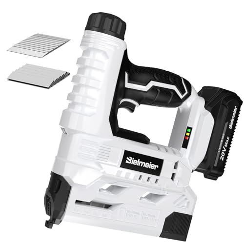 BIELMEIER 20V Nail Gun Battery Powered, 18 Gauge 2 in 1 Upgraded Cordless Brad Nailer Stapler for Upholstery and Carpentry, Electric Staple Gun Include 2.0Ah Battery, 1600 Pcs Staples and Nails