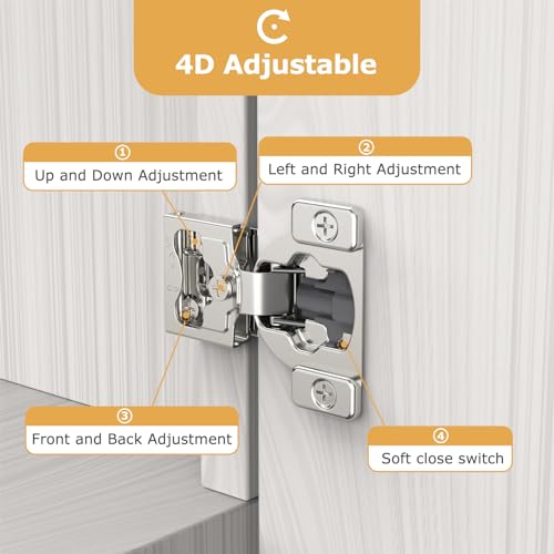 Furniware 50 Pieces 1/4" Small Overlay Concealed Face Frame Hinges - color: 50 Pieces, size: 1/4 Inch