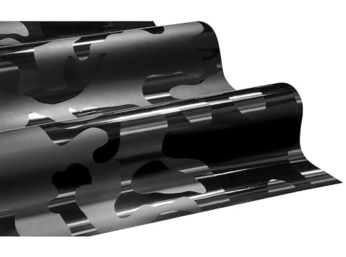VViViD+ Stealth Black Multi-Finish Camouflage Vinyl Wrap with Air Release (50ft x 5ft) - size: 50ft x 5ft