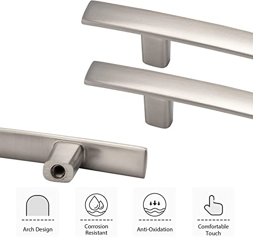 homdiy 5 Pack Brushed Nickel Cabinet Pulls, Solid Zinc Alloy, 3 Inch CC - color: Brushed Satin Nickel, size: 3 Inch Hole Center