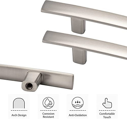 homdiy 5 Pack Brushed Nickel Cabinet Pulls, Solid Zinc Alloy, 3 Inch CC - color: Brushed Satin Nickel, size: 3 Inch Hole Center