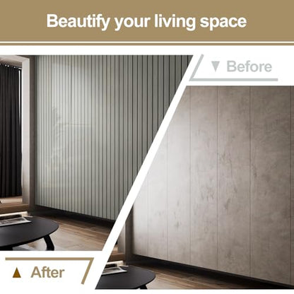 10pcs Wood Grain Grille Peel and Stick Waterproof Wall Panels,Heat-Resistant Backsplash Tile, 23.6"x11.8" PVC Foam Wall Sticker for Kitchen,Living Rooms, Bedrooms TV Walls(Not Real Tile,Grey)