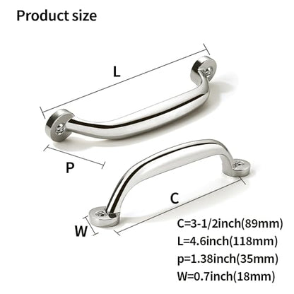 10 Pack 3-1/2 inch Hole Center Polished Nickel Cabinet Pulls - Heavy Duty Solid Drawer Hardware Handles Kitchen Vanity Bathroom Handles - color: Polished Nickel, size: 3-1/2"(89mm) Hole Center