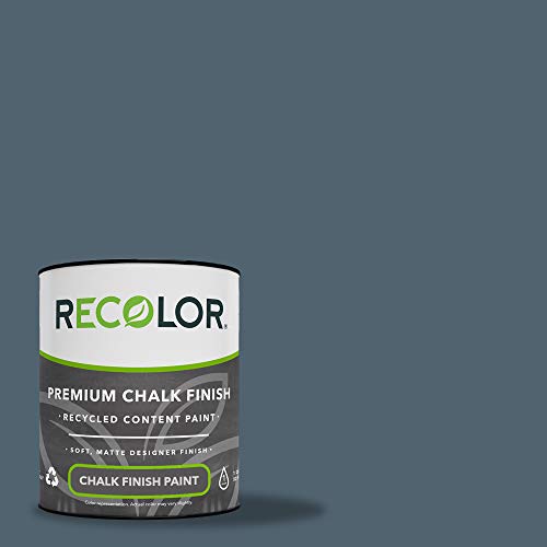 RECOLOR Eco-Friendly Interior Chalk Paint, Matte Finish, 1 Quart, Night - color: Chalk - Night, size: 32 Fl Oz (Pack of 1)