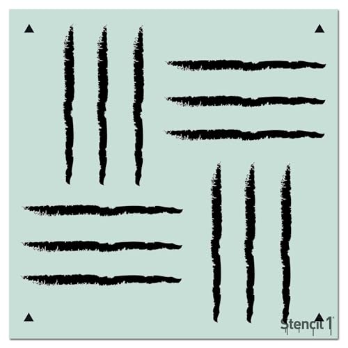 Stencil1 Weave Scratch Repeat Wallpaper Pattern Stencil - Reusable Premium Quality Mylar Stencils for Painting Walls, Fabric, Furniture, Crafts, Decor - Allover Wall Effects - 11" x 11” - color: Weave Scratch Repeat Wallpaper Pattern