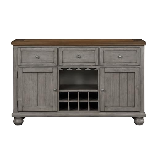 Dining Table Set with Chairs, Kitchen Dining Room Tables Chair,A151 - color: A8, Gray Wood Wine Bottle Storage