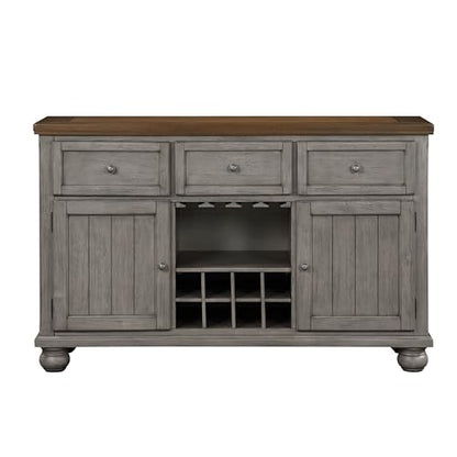 Dining Table Set with Chairs, Kitchen Dining Room Tables Chair,A151 - color: A8, Gray Wood Wine Bottle Storage