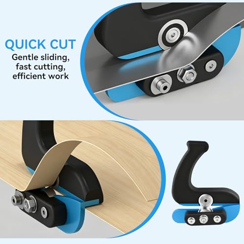 Edge Banding Trimmer, Woodworking Veneer Cutter with Dual Offset Bearings & Sharp Blades Comfort Handle Professional Edge Band Tools Trimmer Deburring Planing Trimming Tool for Straight,Curved Edges
