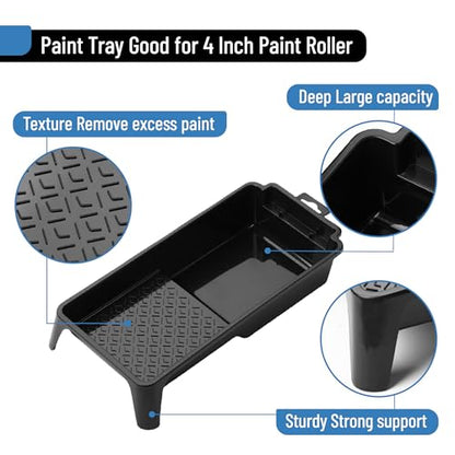 Bates- 4 Inch Paint Tray Set, 12 pcs, 1x 4 Inch Paint Roller Tray