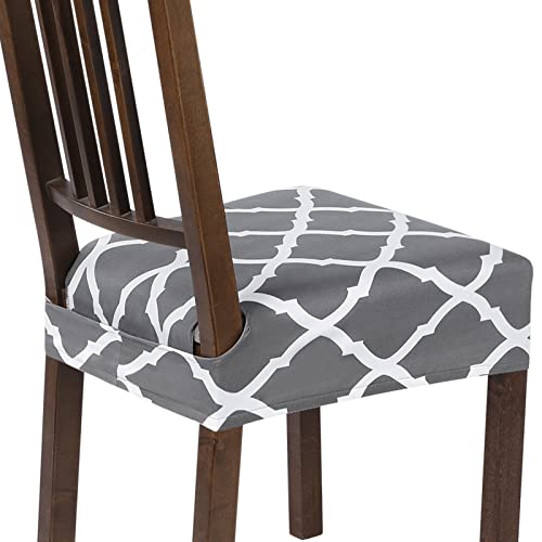 SearchI Dining Chair Seat Covers, Rear Covered(Grey, 4pcs) - color: Grey
