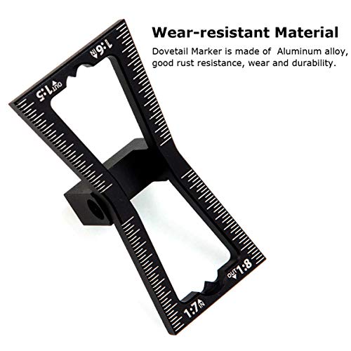 STARVAST 2Pcs Dovetail Marker Guide Dovetail Making Jig Aluminum Alloy Dovetail Gauge Guide Featuring 1:5 1:6 1:7 1:8 Slopes for Woodworking DIY Wooden Joints