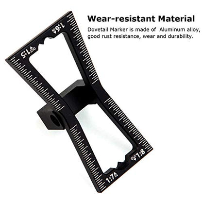 STARVAST 2Pcs Dovetail Marker Guide Dovetail Making Jig Aluminum Alloy Dovetail Gauge Guide Featuring 1:5 1:6 1:7 1:8 Slopes for Woodworking DIY Wooden Joints