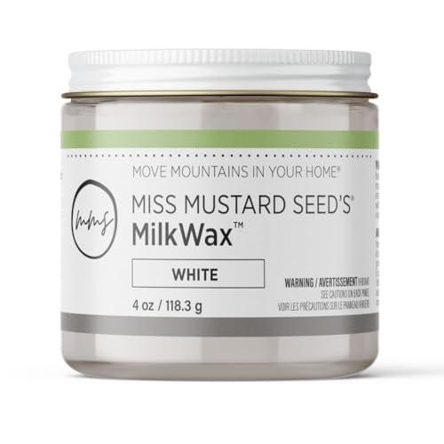 Miss Mustard Seed's White MilkWax Wood Wax for Furniture & Cabinets, 4 oz - color: White, size: 4 Ounce (Pack of 1)