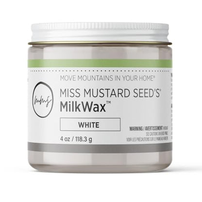 Miss Mustard Seed's White MilkWax Wood Wax for Furniture & Cabinets, 4 oz - color: White, size: 4 Ounce (Pack of 1)