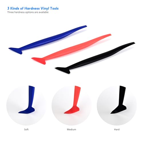 EHDIS Window Tinting Tool Kit: 7pcs Magnetic Vinyl Wrap Micro Stick Squeegee, 3pcs Hardness Squeegee, 2pcs PPF Tool for Car Vinyl Film Application