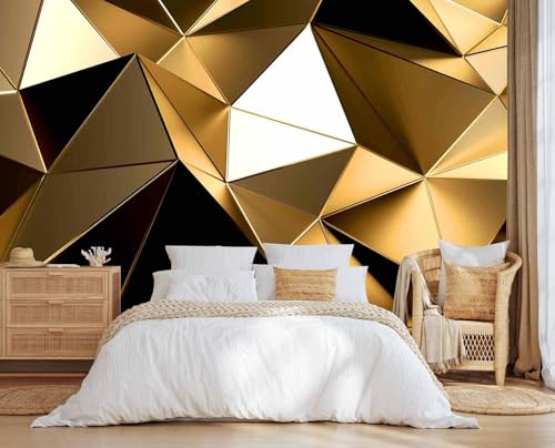 Jdayda Golden Geometric Lines Peel and Stick Wallpaper for Large Background - color: MURAL-313, size: 129" x 96"