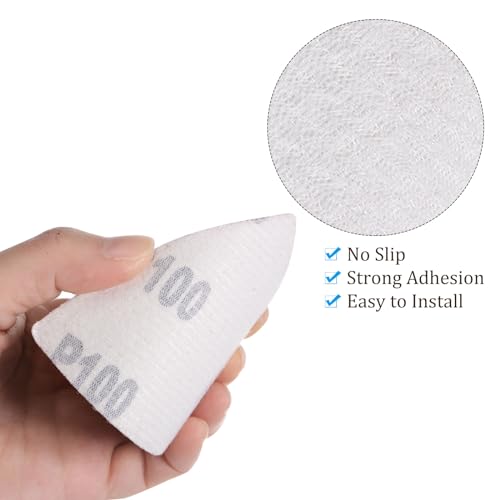 120pcs Mouse Sander Detail Sandpaper 100Grit 3-1/8" Triangle - size: 100 grit