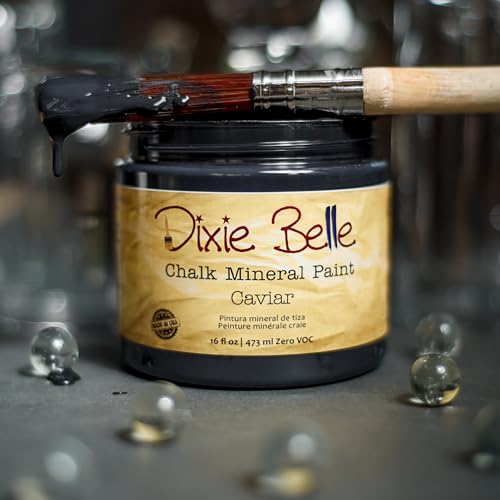 Dixie Belle Paint Company Chalk Mineral Paint - Caviar (8oz) - color: Caviar, size: 8 Fl Oz (Pack of 1)