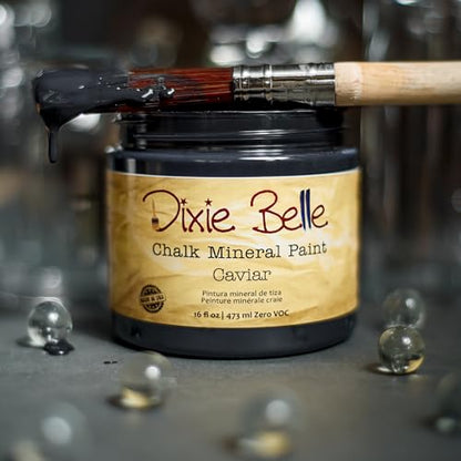 Dixie Belle Paint Company Chalk Mineral Paint - Caviar (8oz) - color: Caviar, size: 8 Fl Oz (Pack of 1)