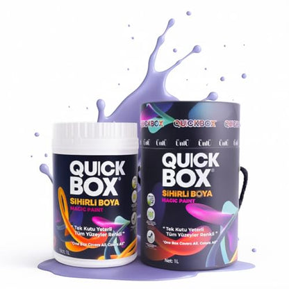 QUICKBOX® Cabinet Paint for Kitchen Cabinets & Furniture, Paint and Primer in One, No Sanding Required, Water-Based, Silk Matte Finish, Low VOC, 33.8 Fl Oz (1 Liter) (Violet Shadow) - color: Violet Shadow