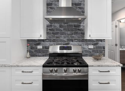 StyloVue 100 Pieces Peel and Stick Backsplash for Kitchen, 3" x 6" PVC Subway Tile 2026 Upgraded Gray-Gold Stone Backsplash Stick on Tile Elevate Kitchen Fireplace RV - color: Gray-Gold Stone