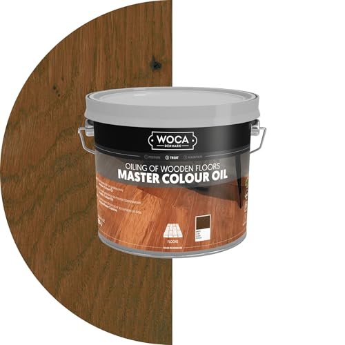 WOCA Denmark – Master Color Oil – Plant Based Oil Penetrating Stain and Finish for Wood Furniture, Floors, Trim and Cabinets – 2.5L – Antique - color: Antique, size: 2.5L