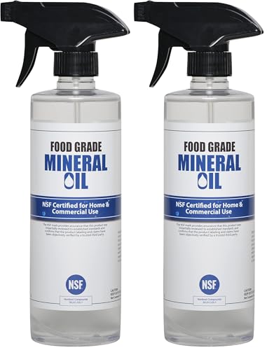 Sanco Industries Premium 100% Ready to Use Food Grade Mineral Oil, 16oz Spray Bottle, Butcher Block and Cutting Board Oil - Sprayer Included (Pack of 2) - size: 16 Fl Oz (Pack of 2)