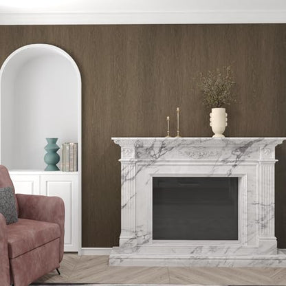 JSEVEM Brown Wood Grain Contact Paper Walnut Peel and Stick Wallpaper Removable Waterproof Vinyl Wrap Thick Self Adhesive Wall Paper for Countertops Cabinets Shelf Furniture 31"×157" - color: Gray/Brown, size: 31" x 157"