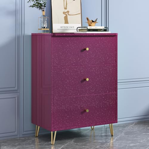 Wallercity Glossy Purple Contact Paper Peel and Stick Wallpaper for Cabinets Kitchen Backsplash 15.8''x118'' Dark Purple Wallpaper Peel and Stick Countertops Vinyl Self Adhesive Glitter Contact Paper - color: Purple, size: 15.8"W x 118"L