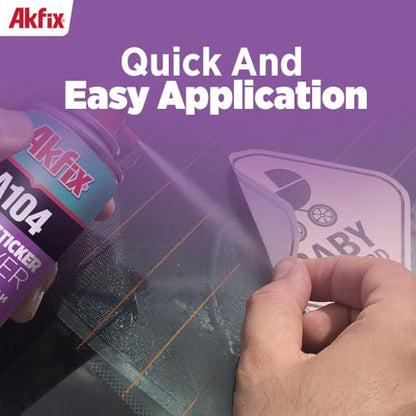 Akfix A104 Sticker Remover Spray - Cleaning Labels on Wood, Glass & Plastic - Safe Decal Remover for Tape, Residue, Gum and Stain Marker, Glue Eraser with Citrus Oil Spray | 6.7 Oz. 12 Pack