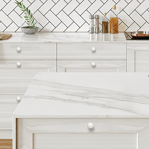 Brushed Nickel Cabinet Knobs 1.1 in Hexagon 15 Pack Solid Kitchen Hardware - color: Brushed Nickel