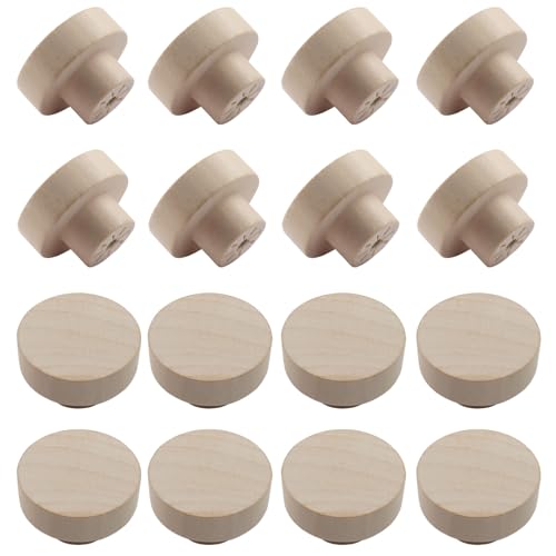 Wood Cabinet Knobs, Flat Top Round, 40mm, 16Pcs - size: 40 mm