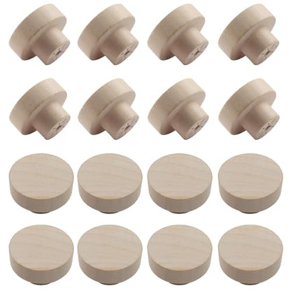 Wood Cabinet Knobs, Flat Top Round, 40mm, 16Pcs - size: 40 mm