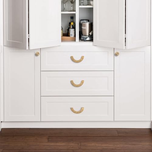 Goo-Ki 3''(76 mm) Hole Centers Luxurious & Sturdy Zinc Alloy Cabinet Handls,Champagne Bronze Cabinet Pulls for Kitchen,Drawer,Cupboard & Wardrobe,6 Pack - color: Champagne Bronze, size: 3'' Hole Centers