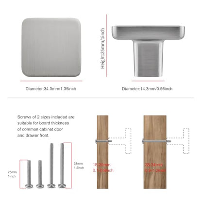 TUNNY 10 Pack Classic Cabinet Knobs-Brushed Nickel Single Hole Furniture Hardware Knob for Kitchen Cabinet Bedroom Dresser Furniture Hardware Cabinet Pulls - color: Brushed Nickel, size: Single Hole