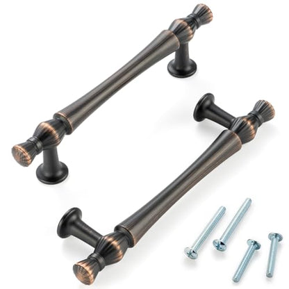 3-3/4 in Oil Rubbed Bronze Cabinet Pulls 10 Pack French Style P2408 - color: Oil Rubbed Bronze, size: 3-3/4" Hole Centers-10 Pcs