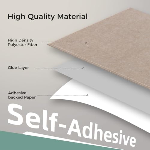 TO-TH Sound Proof Panels for Walls Thickened Acoustic Panel 4 Pack, Camel - color: Camel, size: 4 Pack